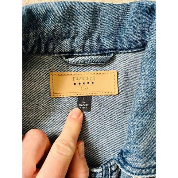 NWT BlankNYC Evereve Wondering Why Denim Jacket sz L - Picture 11 of 14